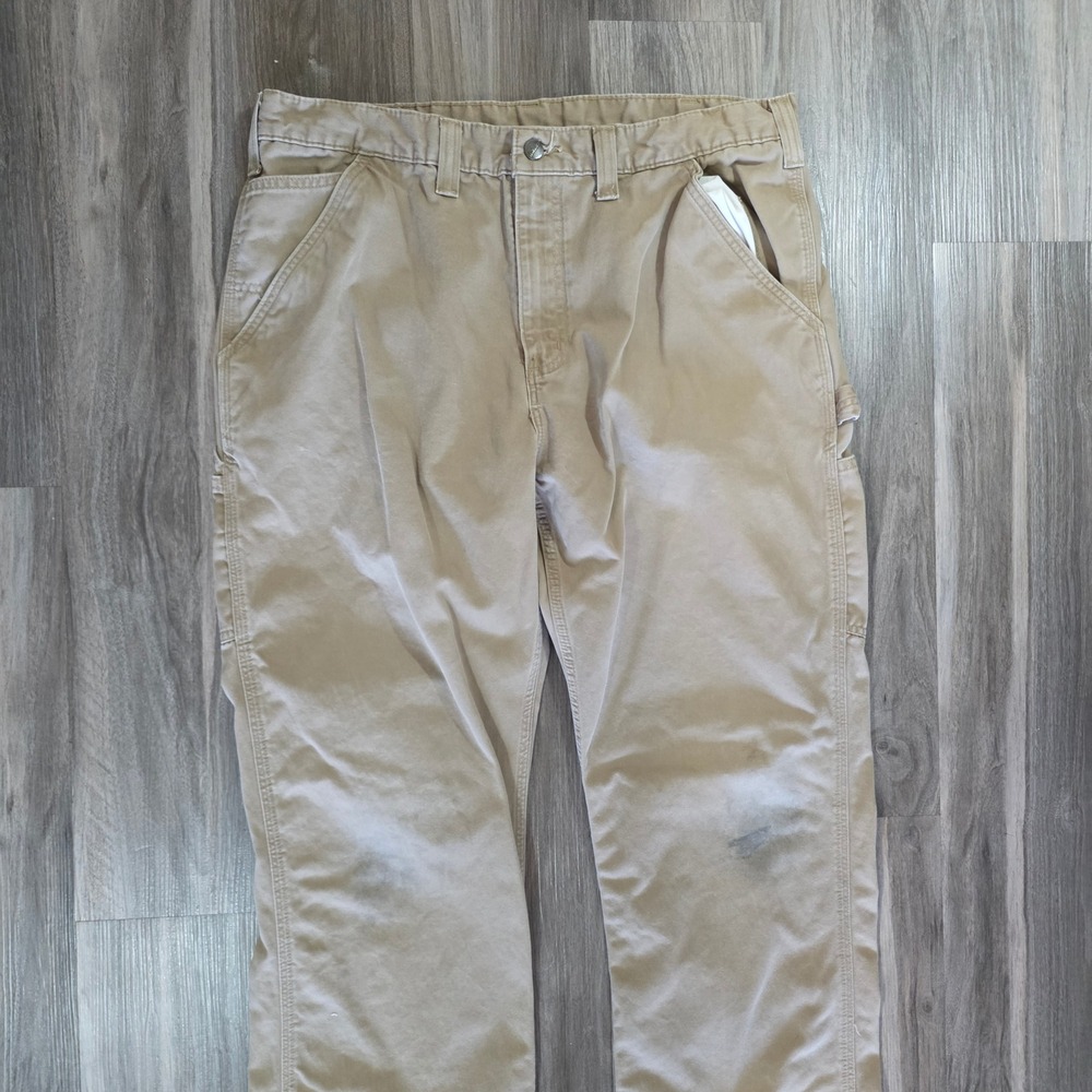 Carhartt B324-DKH Relaxed Fit Duck Work Dungaree‎ Pants Mens 38x32 Dark Khaki